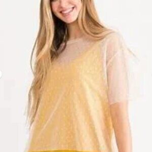 NWT Mesh Tee Stone Mini Dot